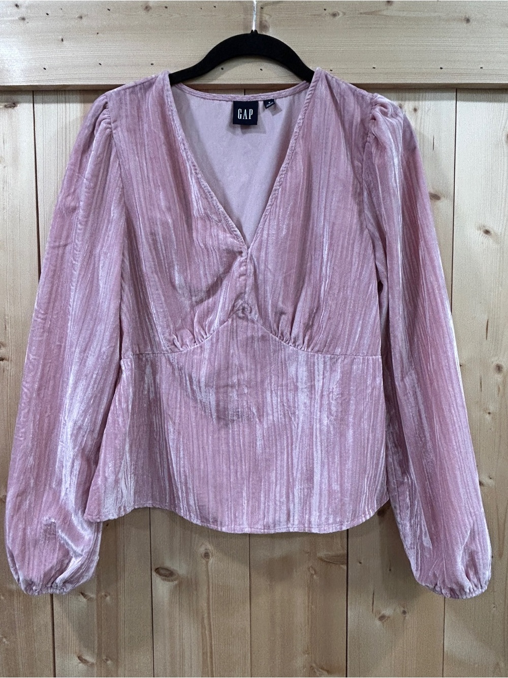 Gap Velvet Balloon Sleeve Top in Cavan Rose Pink, Small, Coquette Soft Girl Boho